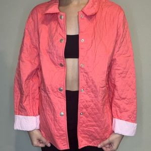 Beautiful white stag pink button up sweater